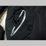 Love Music Hate Fascism pánska bunda zateplená čierno-olivová s kapucňou